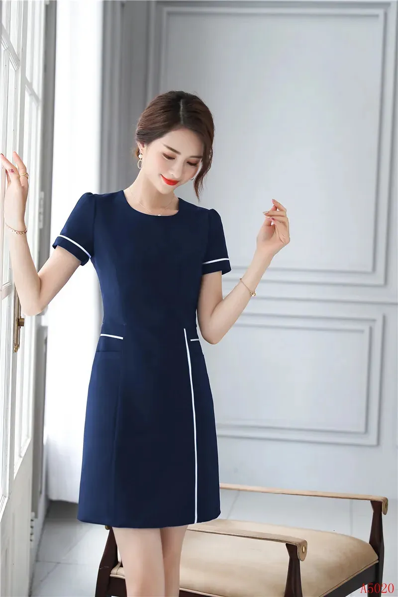 Professional Summer Office Dress Women Business Work Wear Striped Knitting  Pullover Short Sleeve Above Knee from Dhgate Basic & Casual Dresses - price  64.93
