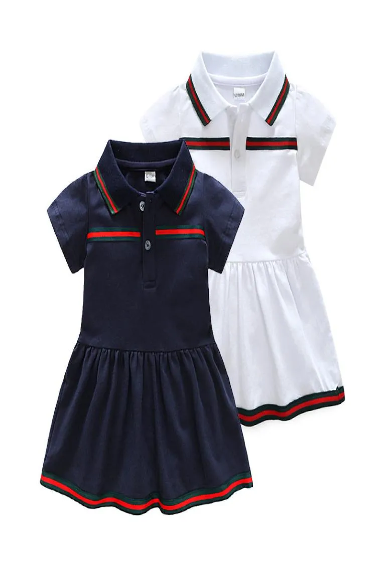 Nowa moda maluch dziecięcy sukienka kreskówka Summer Baby Girl Ubrania w paski w Straile Sukierze Sundress9705599