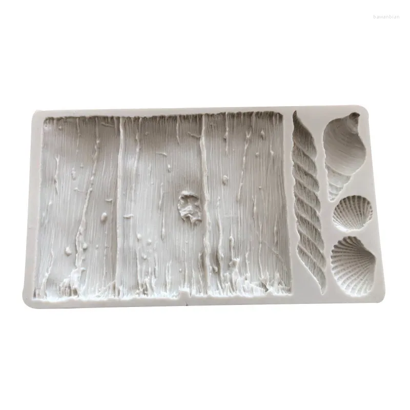 Baking Moulds Dead Tree Leather Trunk Fondant Mold Antique Drifting Wood Shell Cake Mould Decoration Silicone Molds 19-91