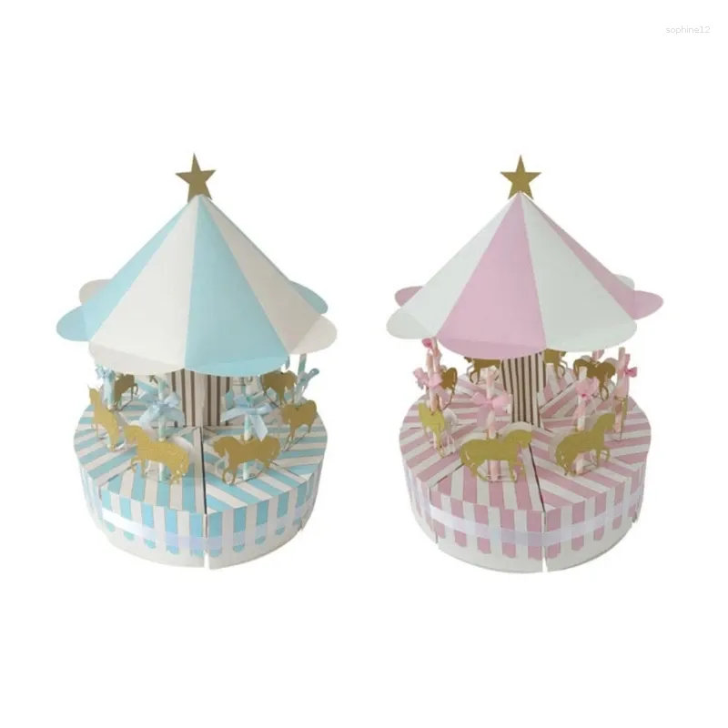 Gift Wrap Carousels Candy Box Bags Paper Chocolate Cookie Boxes Packagings For Baby Shower L21C