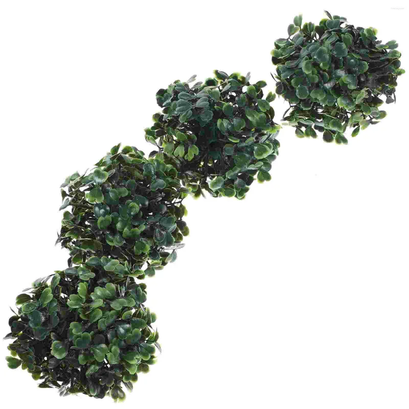 Kwiaty dekoracyjne 4 szt. Symulowane Milano Ball Fałszywa trawa do sufitowych roślin sztuki topiarowe plastikowe kule zieleni