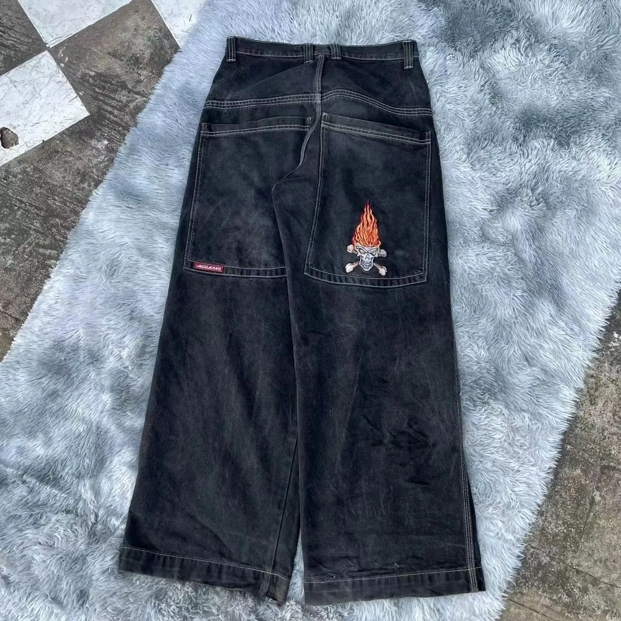 JNCO Style Y2K Baggy Jeans For Men 2000s Japanese Inspired Cargo