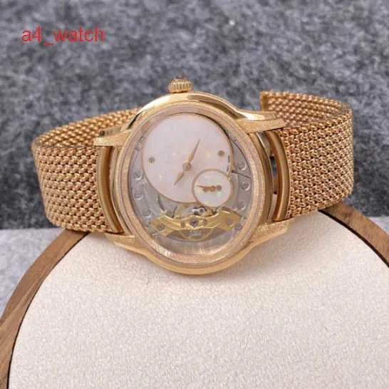 Reloj de pulsera AP de gama alta 77244OR.GG.1272OR.01 Serie Millennium Reloj mecánico manual para mujer con piedra de ópalo y oro rosa de 18 quilates