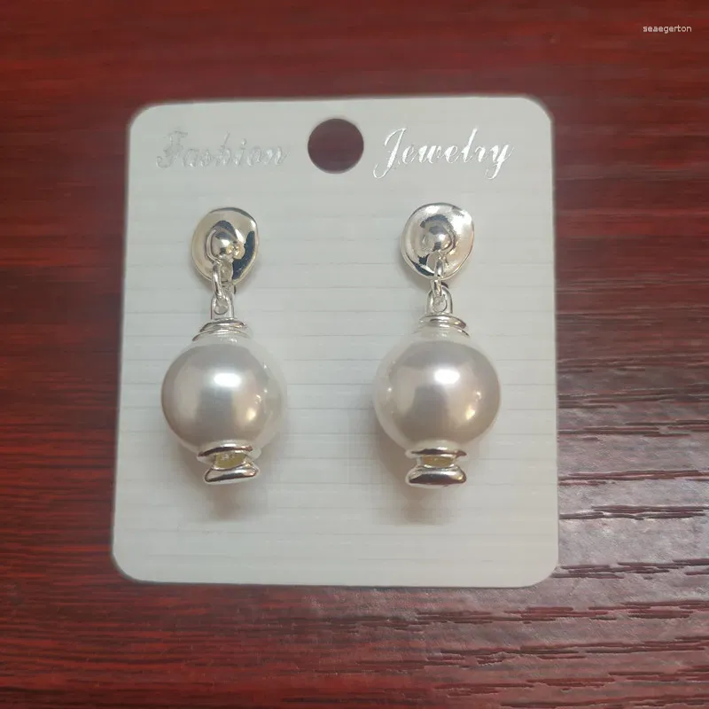 Orecchini a bottone di alta qualità spagnolo originale moda galvanica argento 925 perno orecchio bianco perla elegante regalo di gioielli