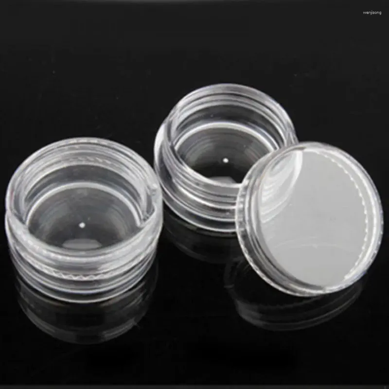 Lagringsflaskor Teile/Schachtel Portable Container Runde Flasche Transparent Fall Nail Art Strass Glitter Staub Halter Topf