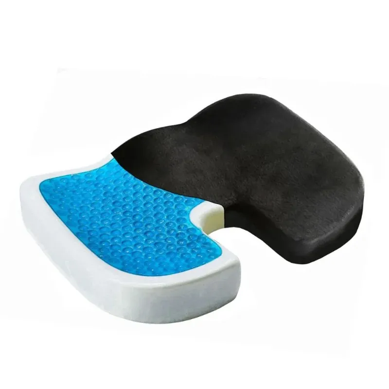 Cuscino del sedile a forma di U auto Gel Nuovo cuscino del sedile traspirante da viaggio Coccige Memory Foam ortopedico Cuscino sedia da massaggio del sedile a U