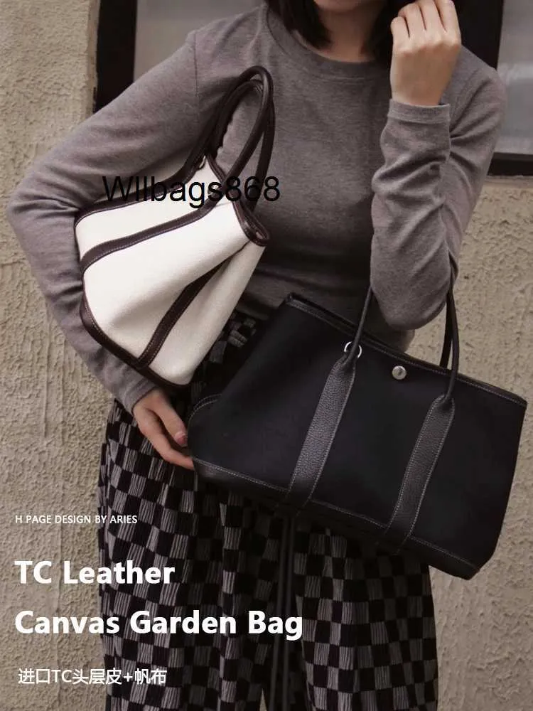 Totes Handbag L High Order Original with Top Layer Leather Garden Bag 2024 New Portable High-capacity Leather Tote Bag