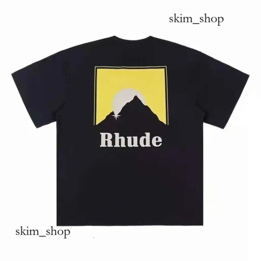 Мужские дизайнеры вышивки RH Rhude Футболки на лето Мужские топы Рубашка-поло с надписью Женские футболки Одежда с короткими рукавами Большой размер плюс 147