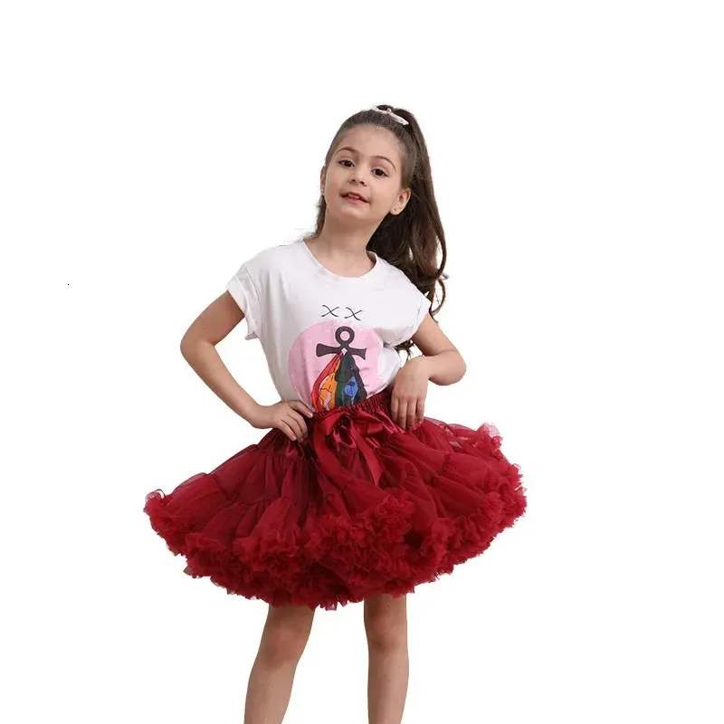 Lush petit bébé filles Tutu jupe pour enfants enfants gonflés jupes en tulle pour fille née fête princesse fille vêtements 1-15 ans 240325