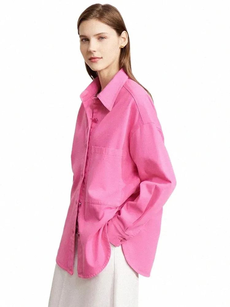AMII Minimalizm Jean Ceketler Kadınlar İçin 2022 Sonbahar Yeni% 100 Pamuk Gevşek Katı Banliyö Fi HGKG Stil Katlar 72240112 J6GM#