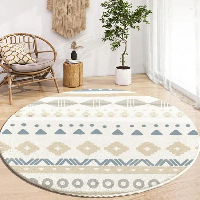 Carpets Wabi-sabi Style Round Home Living Room Decoration Rugs Simplicity Bedroom Bedside Carpet Study Lounge Rug Washable Mats