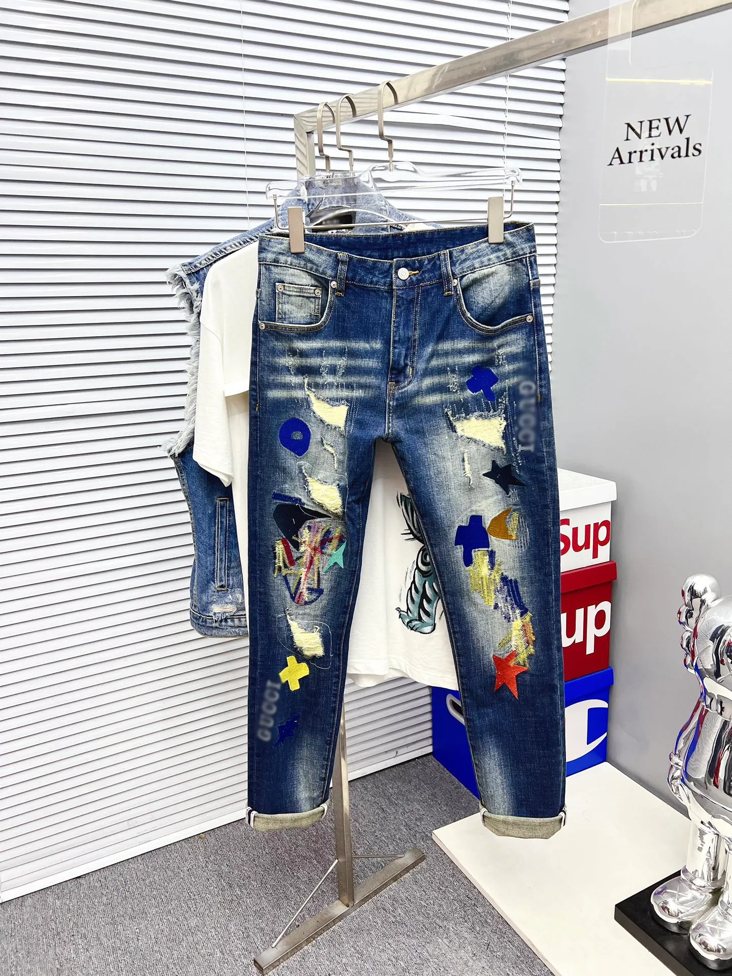 Designer dżinsy męskie fioletowe dżinsy dżinsowe spodnie mody Wysokiej jakości prosta design retro streetwear swobodny dres joggery myte spustowe stary dżinsy#022