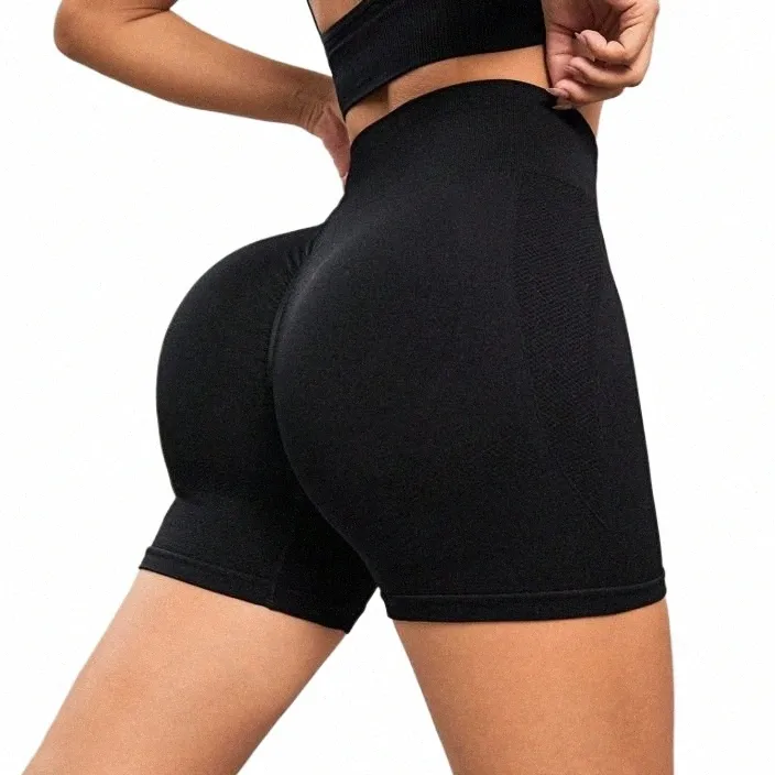 Femmes Yoga Shorts taille haute Shorts d'entraînement Fitn Yoga ascenseur bout à bout Fitn dames Yoga gymnase course pantalons courts vêtements de sport T467 #