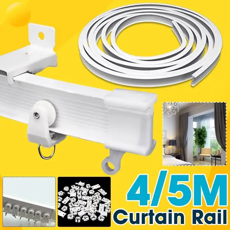 Accessoires 1m / 2m / 3m / 4m / 5m / 6m de rideau de plafond flexible Track de rideau de fenêtre pliable rail de rail droit de rideau de rideau de rideau de rideau