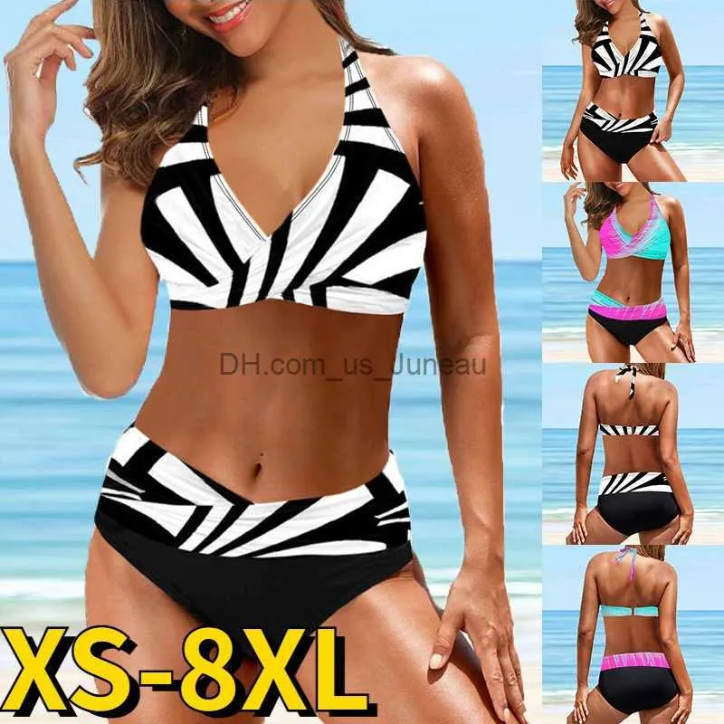 Maillots de bain pour femmes Été femmes Sexy maillot de bain bikini pour femme taille ample Bikinis ensemble maillot de bain impression abstraite maillot de bain deux pièces ensemble maillot de bain T240328