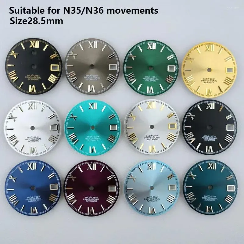 مجموعات إصلاح مشاهدة 28.5 مم NH35 DIAL DAL S Mod Parts for Datejust NH36 أدوات ملحقات الحركة الميكانيكية استبدال