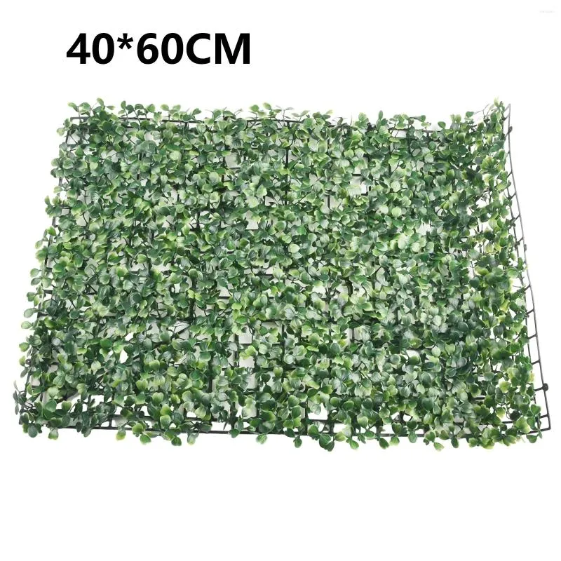 Fleurs décoratives 1x murs de la plante artificielle Foliage Haidge Herbe Mat à herbe Panneaux de clôture de clôture Turf Turf faux vert 40cm 60cm
