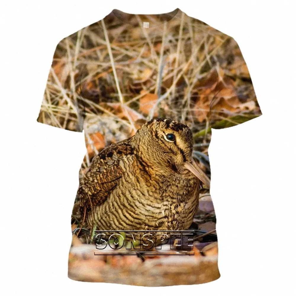 T-shirt 3D da donna T-shirt mimetica stampata da uomo con uccelli animali estivi Q8NB #