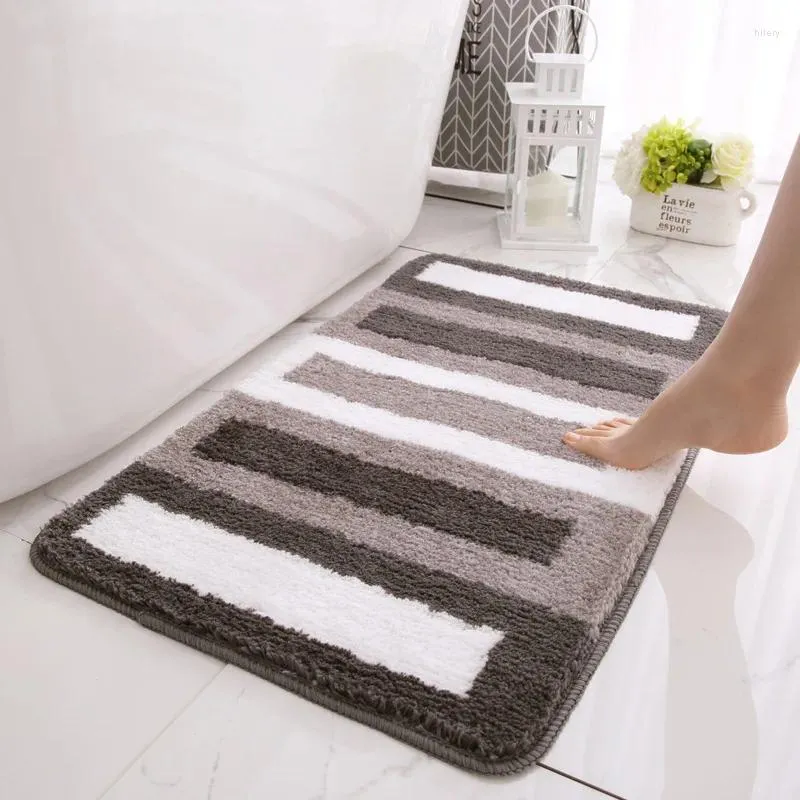 Bath Mats 2024 Flocking Home Carpet Floor Mat Wholesale Household Bathroom Bathtub Absorbent Non-Slip