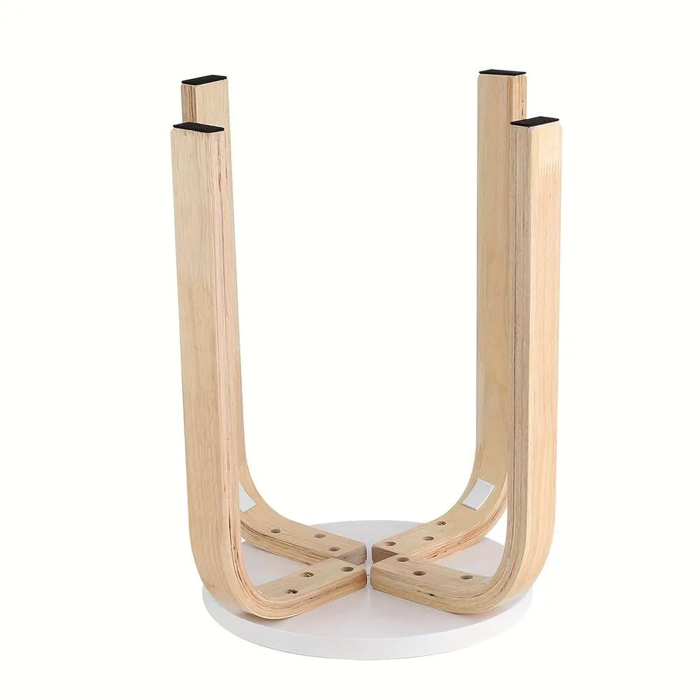18 inch kleine ronde gebogen houten kruk moderne houten stapelbare barkruk, rugloze stoel met antislipmat voor eetkamer keuken huis tuin woon- en klaslokaal