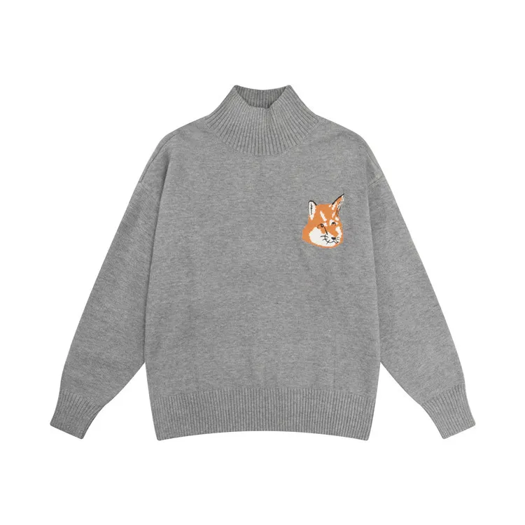 Varumärke unisex tröjor Fox Head High Street Sticked Turtleneck tröja Partröja Autumn and Winter