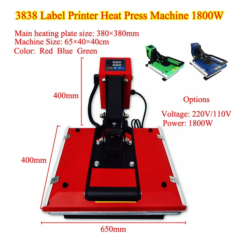 Gereedschap ly 3838 Label Printer Heat Press Machine 220V/110V sublimering Transfer Tshirt Pocket Printer Sock Printer Diy Printer