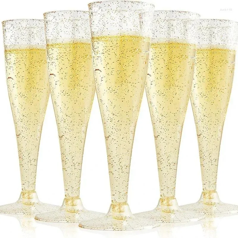 Kubki jednorazowe słomki 25pcs szampana flety plastikowe kieliszki wina
