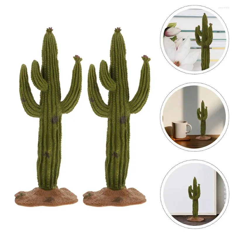 Fleurs décoratives modèle de Cactus Micro paysage ornement décor Figurine Mini Miniatures orner décoration de voiture Statue de jardin décors Figurines