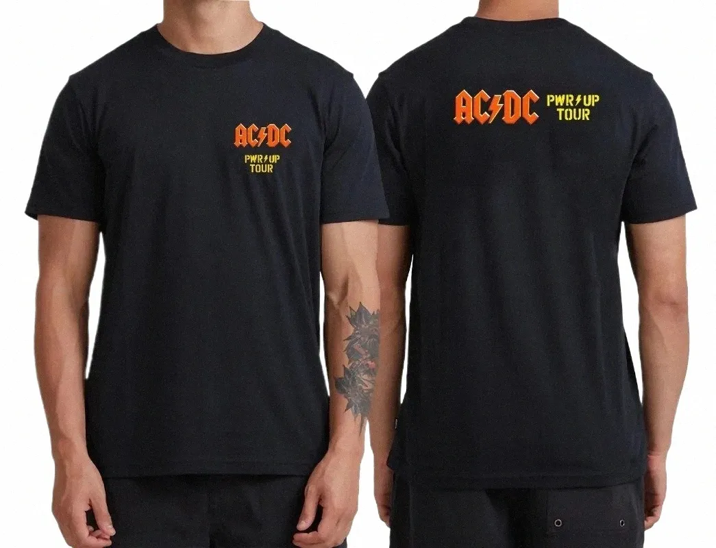 2024 fi tee men ac back in blackアルバムカバーDC Tシャツ両面特大のTシャツグラフィックユースクロスストリート