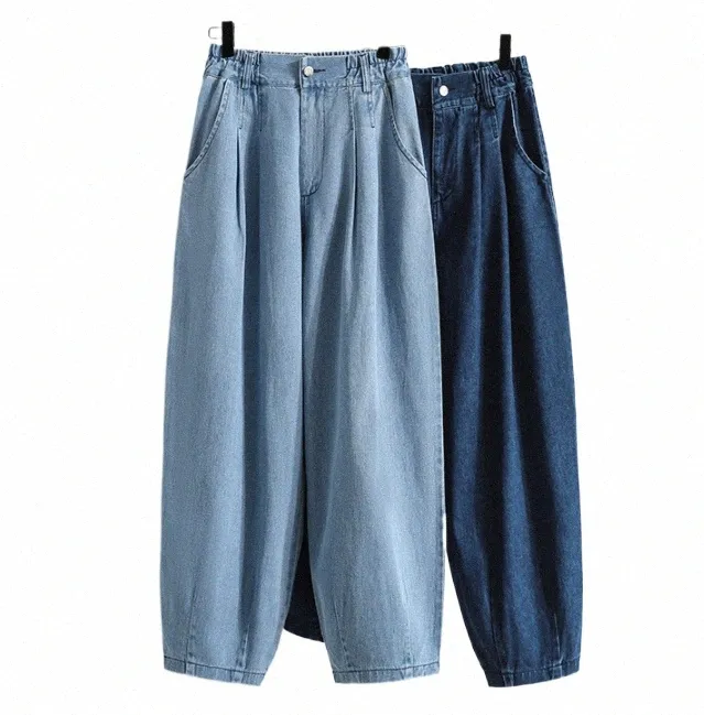 Женские повседневные джинсы, Новое поступление 2023, уличная одежда в корейском стиле, универсальные свободные женские джинсовые брюки с высокой талией до щиколотки, S49r #