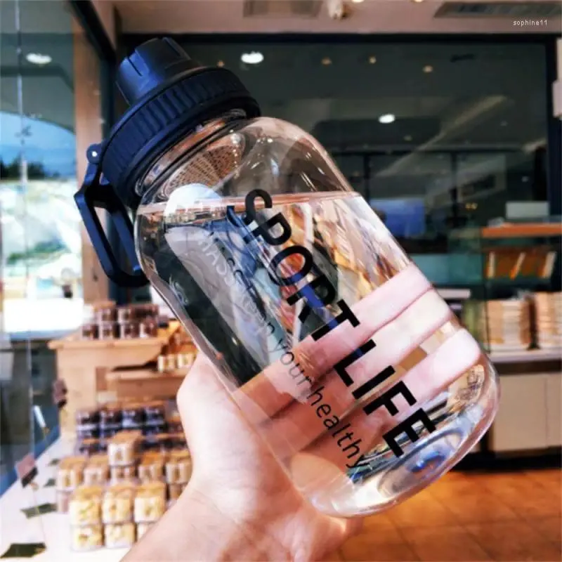 Waterflessen 700 ml / 1000 ml draagbare sportglazen fles met grote capaciteit met filter en tas