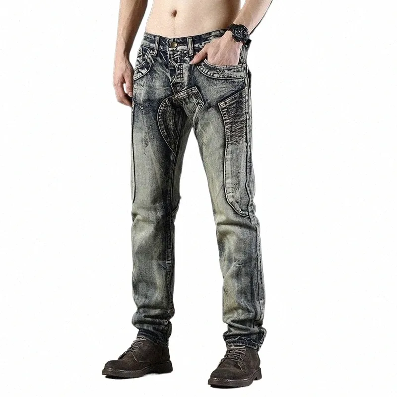 2023 Spring and Autumn New Classic Fi Retro Straight Leg Jeans For Men Casual Comfort Elastic High Quality Plus-Pants 42LF#