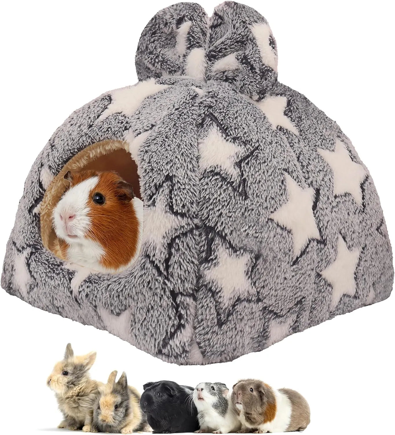 Zoupgmrhs Meerschweinchenbett Kaninchen Versteck warm warmes Fleece Cuddle Tasse Waschbares Winterschlafhaus für kleine Haustier/Frettchen/Chinchilla/Hase