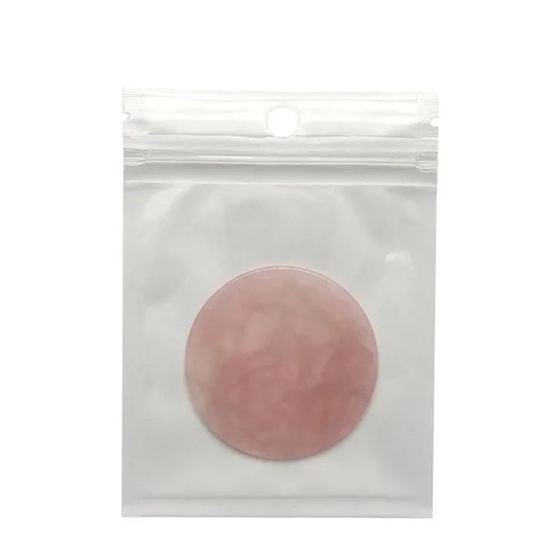 Pedra de jade rosa suave redonda natural por atacado para suporte de cola de cílios ferramentas de extensão de cílios