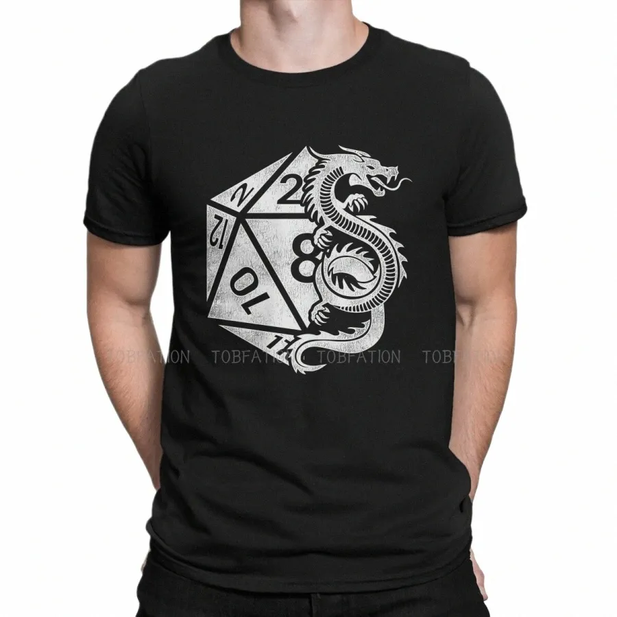 Dnd Game Pure Cott TShirt Slepen Poly Dobbelstenen D20 Dunge Dobbelstenen Elegante T-shirt Homme Mannen Tee Shirt Nieuwe ontwerp o2v2 #