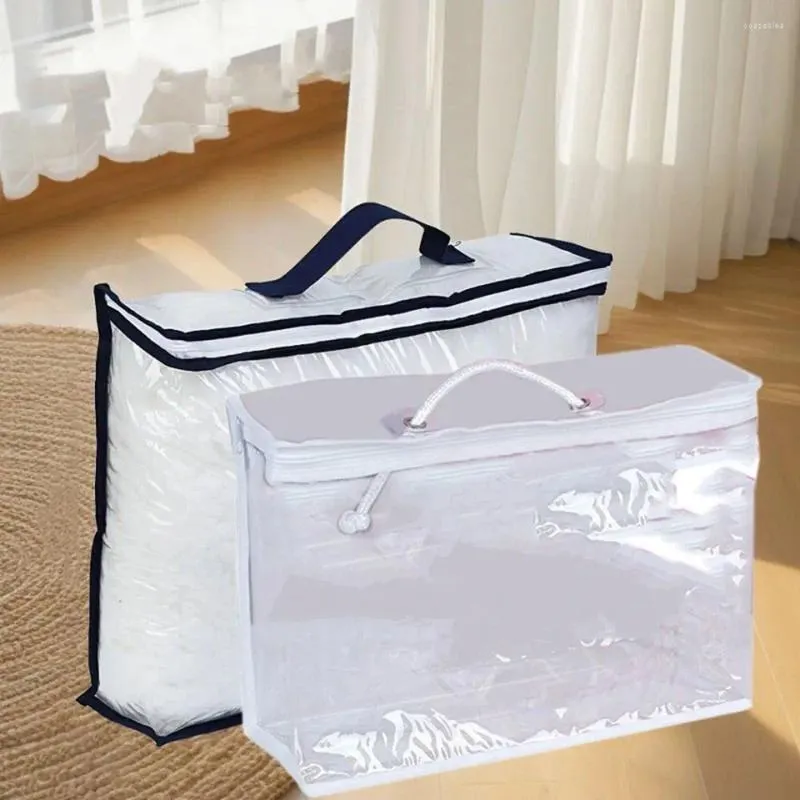 Sacs de rangement Transparent Couette Oreiller Pliable PVC Couverture Conteneur Étanche Gain de Place