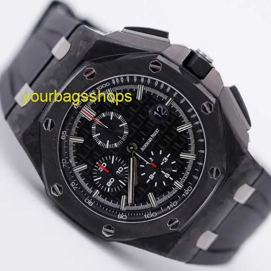 Relógio de pulso Diamond AP Royal Oak Offshore 26400AU Relógio masculino Anel de cerâmica preta Máquinas automáticas de carbono forjado Relógio esportivo suíço Relógio mundialmente famoso