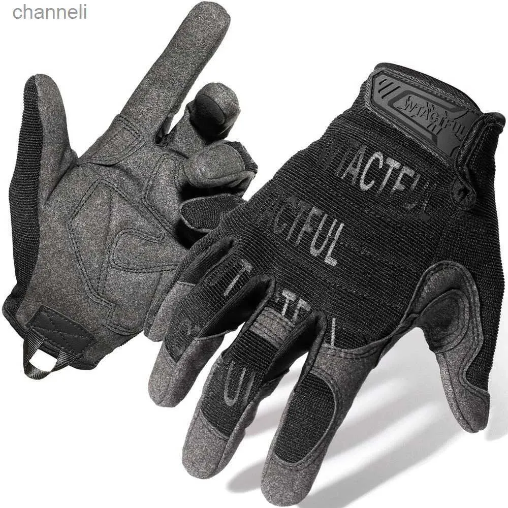 Taktiska handskar Camo Hunting Glove Touch Screen Wear-Resistent Army Shooting Riding Cycling Airsoft Full Finger Sport Gear Men YQ240328