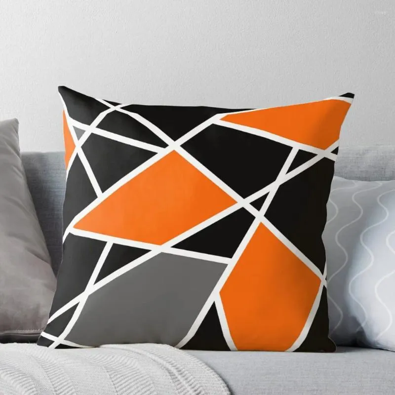 Kissen, geometrisches modernes orangefarbenes Muster, Überwurfbezüge für Wohnzimmer, Kissenbezüge, Couchkissen