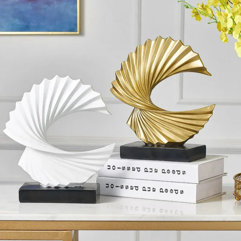 Scultura Decorativa In Resina Dorata - Statua Arte Astratta Moderna Per Soggiorno, Camera, Ufficio, Ideale Come Regalo