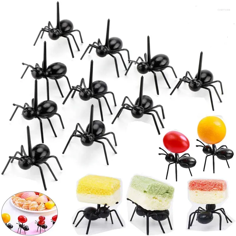Widelce 24 szt. Mini słodkie owoce typy wykałaczki w kształcie mrówki stojaki na ciasto
