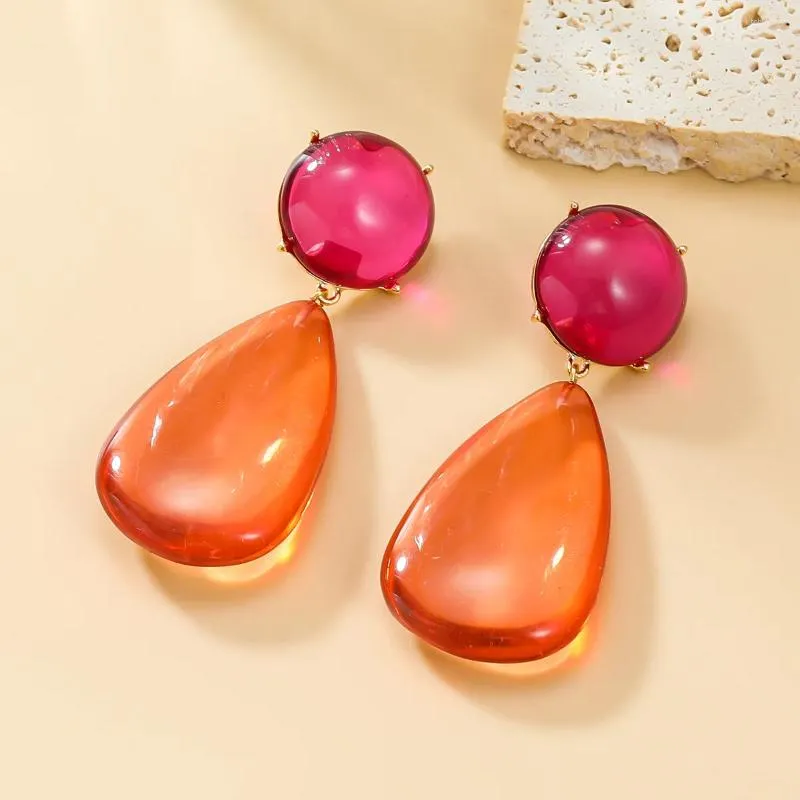 Pendientes colgantes multicolor resina gota de agua piedra declaración boda cristales accesorios para mujer joyería