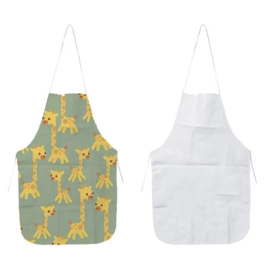 Tablier de cuisine à transfert de chaleur en Polyester, Sublimation domestique, blanc, demi-longueur, sans manches, bricolage, cadeau créatif, 7048CM2638949