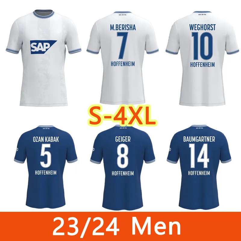 TSG 1899 Hoffenheim Soccer Jerseys 2023/2024 Home and Away Jersey Stach Kabak Berisha Beier Weghorst Promel Players