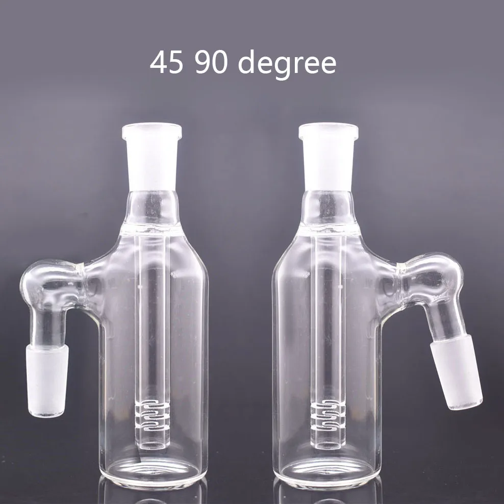 2pcs Glass Ash Catcher Bong 14mm 18mm Hookah Water Ice Catchers Thick Pyrex Clear Bubbler Ashcatcher 45 90 Degree for Dab Rig Bong