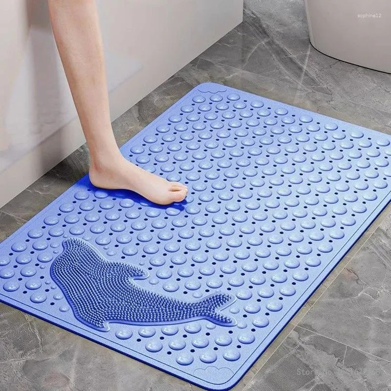 Badmattor Massage Dolphin Shaped Foot Mat Duschrum Gravida kvinnor Anti Drop Waterproof Sug Cup Badrums Specifik Slip 1 st