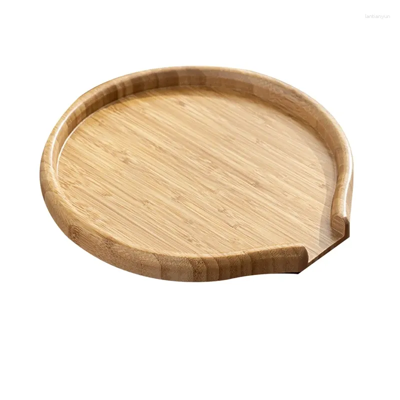 Tea Trays Bamboo Round Tray Cake Accessories Service Plate For