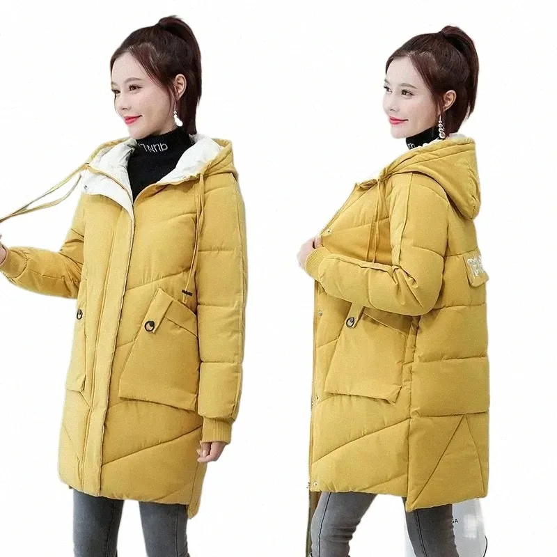 Manteau en duvet Femmes Parkas Ins Tide Lg Parkas 2023 Automne Hiver Nouveau Chaud Cott Veste Rembourrée Épaisse Fi Vêtements D'extérieur Dames Tops h9H7 #