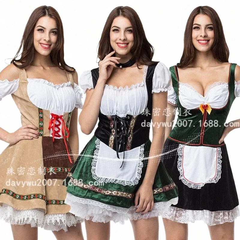 Oktoberfest Dr tradizionale tedesco bavarese Beer Girl Costume da donna Body Sculpting Costume di scena Costume da cameriera J4Mp #