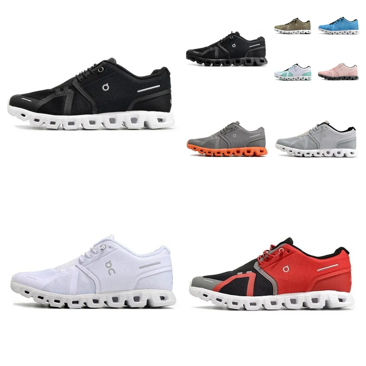 Designerskie buty do biegania na sprzedaż All Black Undyed Pearl White Flame Coluds 5 Surf Cobble Glacier Grey Mens Womens Treaker